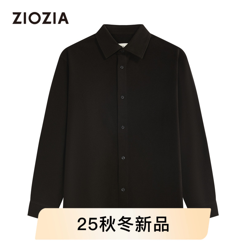 【肌理灯芯绒】ZIOZIA通勤男装2025秋复古休闲衬衫外套ZWCE3204T