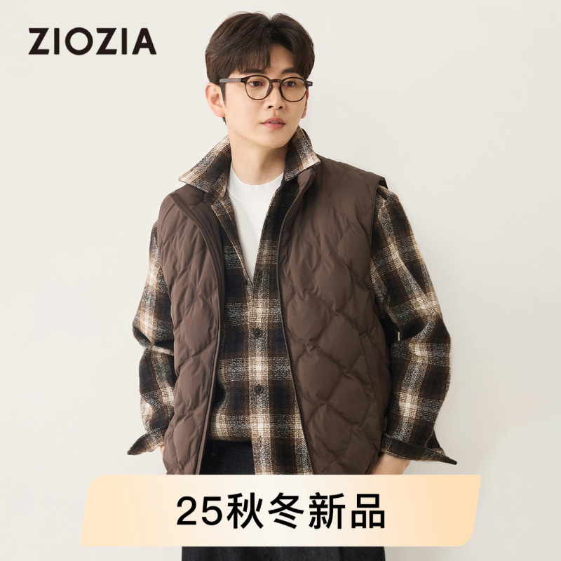 【三防面料】ZIOZIA通勤男装25冬白鸭绒云感羽绒马甲外套ZVPE4228