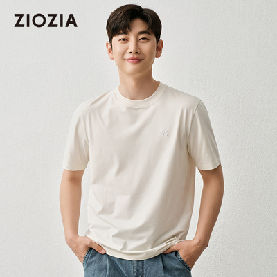 【5A抗菌/凉感】ZIOZIA通勤男装25夏季透气圆领短袖T恤ZTEE2625A