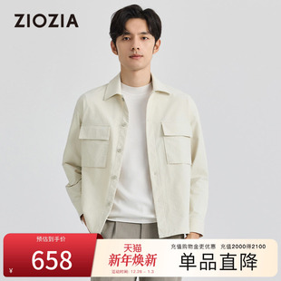 微阔版 易打理翻领青年衬衫 型 秋季 外套ZWCD3228L ZIOZIA男装