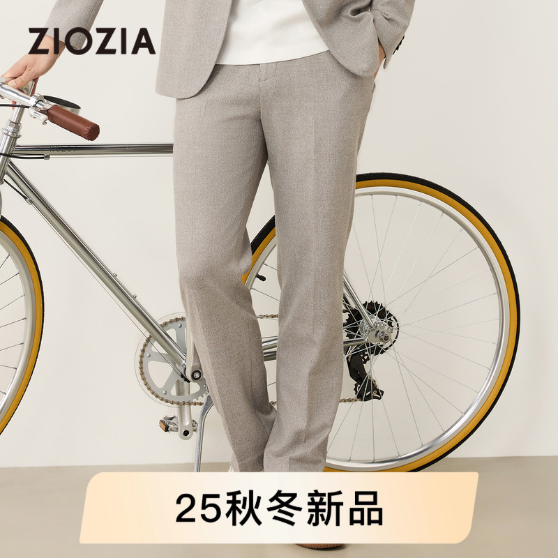 【花纱面料】ZIOZIA通勤男装25秋绒感中青年休闲裤西裤ZPPE3205C