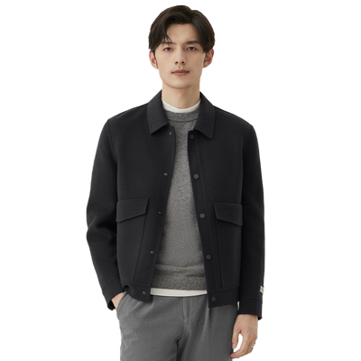 ziozia时尚羊毛混纺双面呢夹克