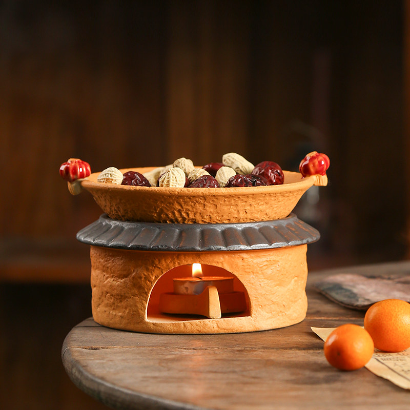 土楼温茶器圆灶烤茶围炉煮茶粗陶温茶蜡烛加热烛火耐高温可干烧,餐饮具,煮茶炉,淘宝优惠券,粉丝福利购,淘宝优惠卷