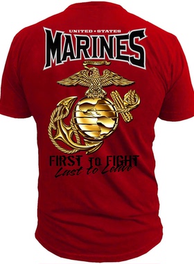 7.62 Design军事短袖T恤 USMC Woodland MARPAT Skull圆领短袖