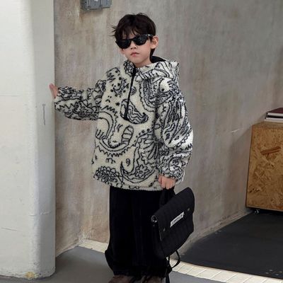 小杰家冬季新款男童羊羔绒外套