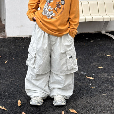 小杰家冬季新款男童工装加绒裤