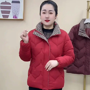 妈妈冬装棉衣女短款2024新款中老年女装加厚保暖棉服外套洋气棉袄