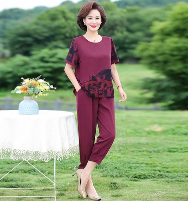 短袖夏季套装大码宽松休闲两件套