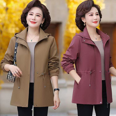 可脱卸帽子贵夫人中长款风衣外套