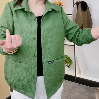 春季薄款棒球服纯色提花外套女