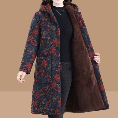 女装棉衣中长款加绒过膝外套