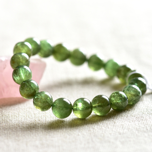 天然水晶绿磷灰石手链  提高调节智慧猫眼正品墨绿色玻璃漂亮女款