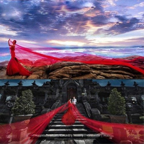10米飘纱摄影道具细纱白纱婚纱新娘拖尾超长飘逸外景拍照头纱包邮