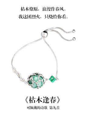 南风歌《枯木逢春》藤蔓手链S925开口银不规则肌理小众气质礼物