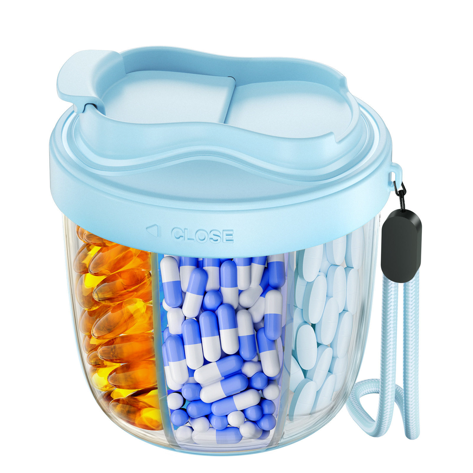 亚马逊TEMU7格小药盒式药瓶药盒药罐翻盖药瓶pill bottle