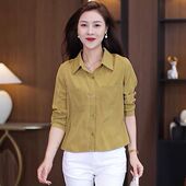 女士遮肚显瘦上衣2025春秋新款 白衬衫 气质休闲衬衣 长袖 小个子时尚