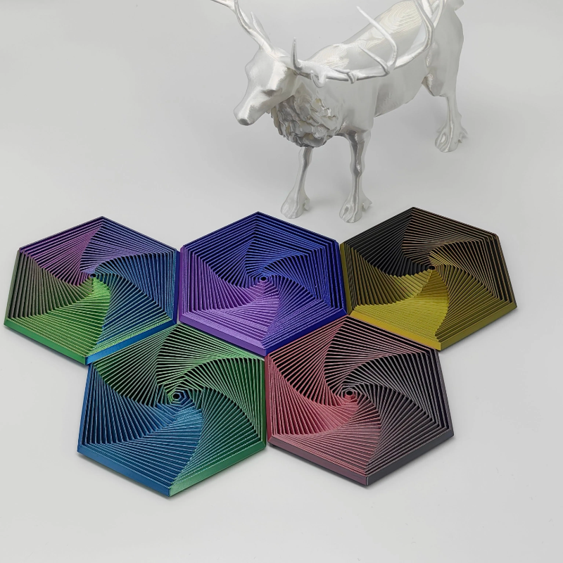 3D打印六边形套环摆件