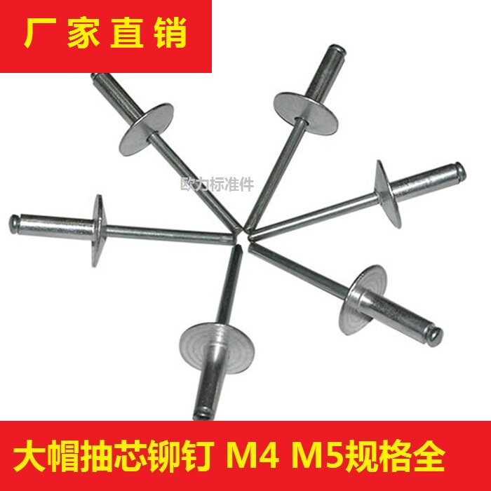 大帽铝制抽芯铆钉 装潢钉 铝拉钉 拉铆钉M4M5*13*16-25帽直径16