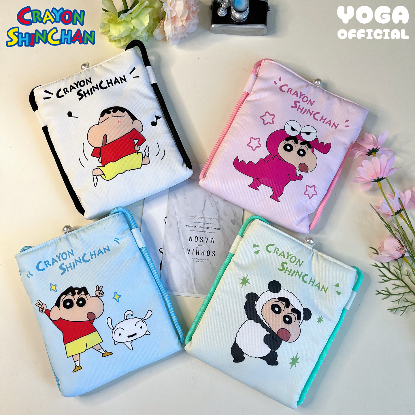 蜡笔小新小白变装熊猫鳄鱼手机包