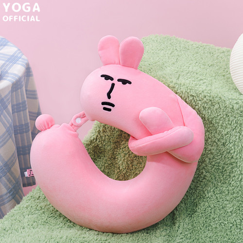 Myfriend粉红兔子毛绒U型枕颈枕