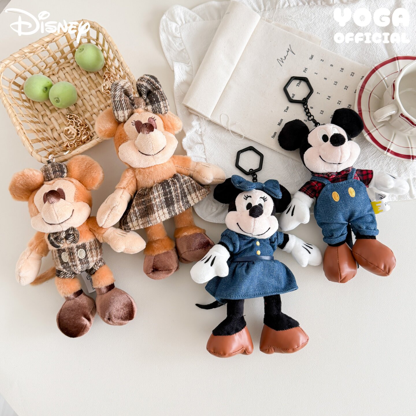 正版迪士尼米奇米妮甜蜜巧克力牛仔毛绒挂件公仔玩偶生日礼物女孩