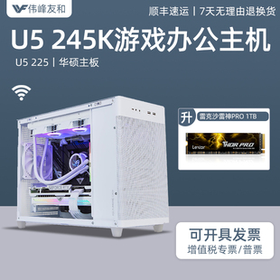 DIY组装 迷你Mini 225便携桌面迷你小型主机办公家用影音客服网课电竞游戏直播台式 245K 电脑 ITX小机箱15代U5