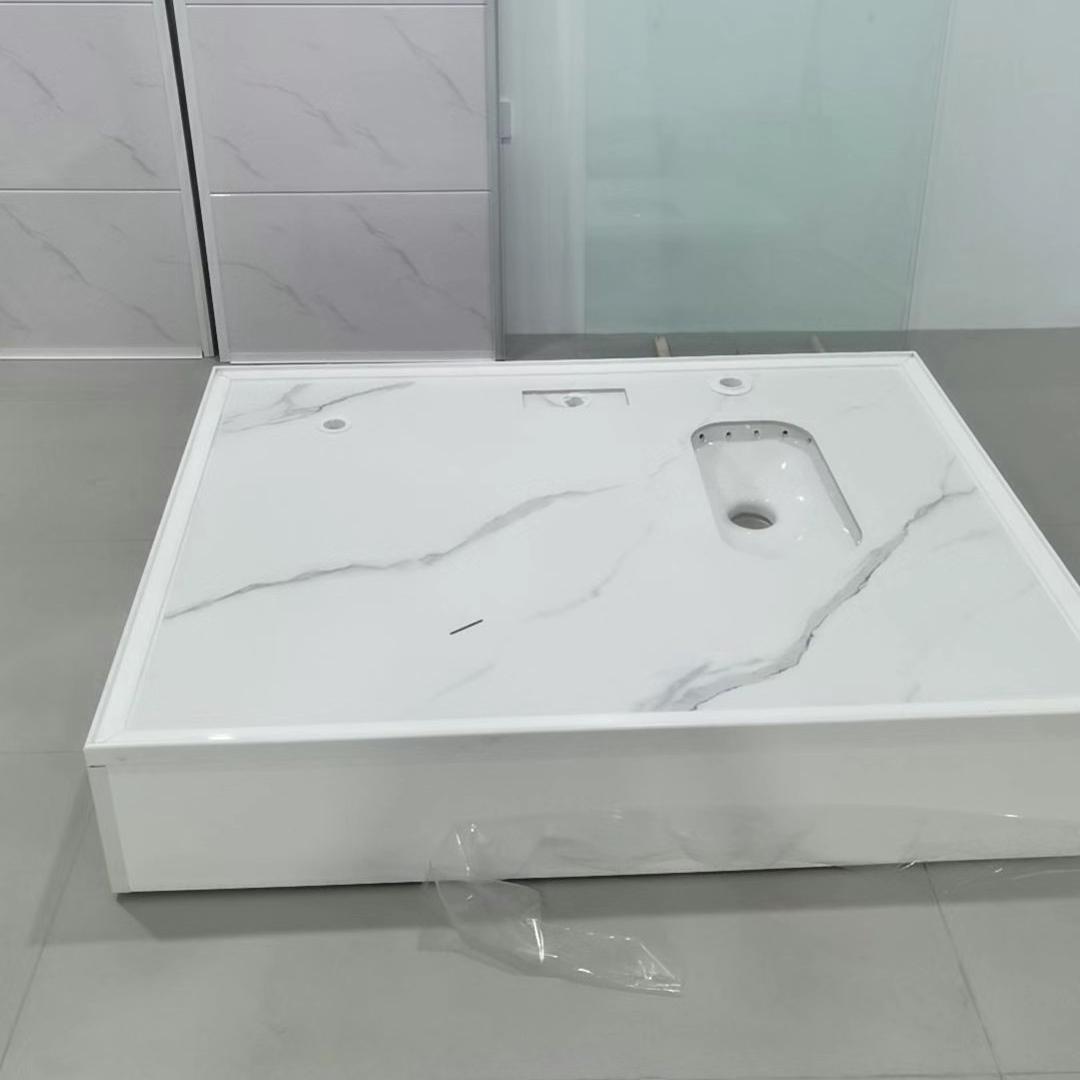 定制岩板底座整体淋浴房阳台卫生间洗漱台洗脸盆马桶组合套装家用