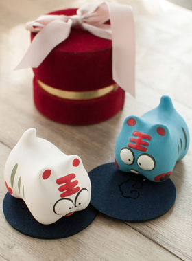 国潮新年礼物桌面摆件陶瓷祝福