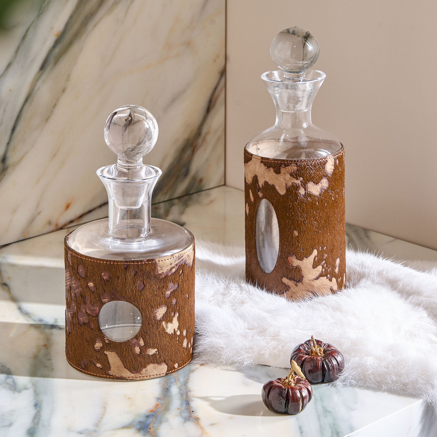 客厅餐桌氛围感摆件轻奢高定马毛酒具套装样板间酒馆会所餐厅好物,家居饰品,家饰软装搭配套装,淘宝优惠券,粉丝福利购,淘宝优惠卷