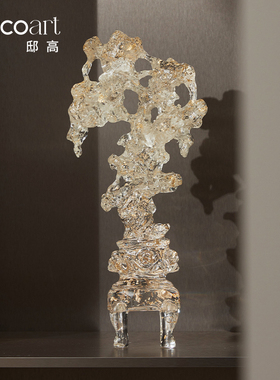 叙境新中式售楼处老板办公室书柜邸高山形太湖石高级感摆件工艺品