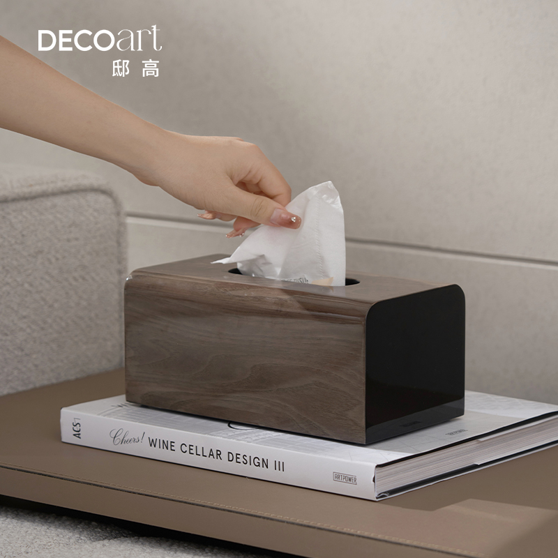 邸高钢琴烤漆面创意纸巾盒高级感