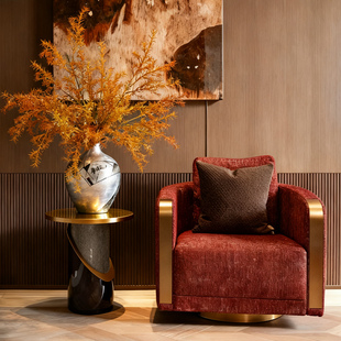 现代复古风手绘漆花器摆件民宿客厅茶几玄关过道入口软装摆件好物