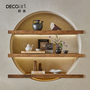 侘寂风民宿度假酒店餐厅开放格餐边柜黑陶瓷器森系田园风装 饰摆件