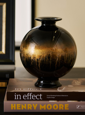 叙境家居中式复古风桌面摆件鎏金系列花器酒店民宿茶室软装搭配