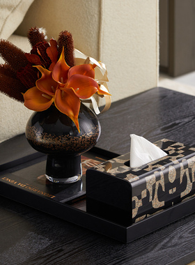 哥特式家居饰品咖啡店软装复古花器奶油风黑色花瓶子森系装饰摆件