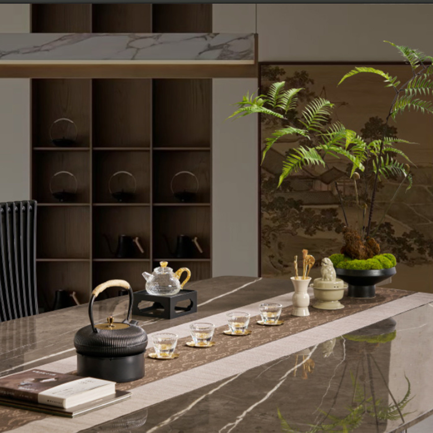 新中式茶室氛围感装饰摆件茶具套装茶空间办公室展厅公区组合好物,家居饰品,家饰软装搭配套装,淘宝优惠券,粉丝福利购,淘宝优惠卷