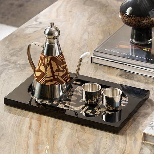 美式复古风茶几摆件托盘水具套装