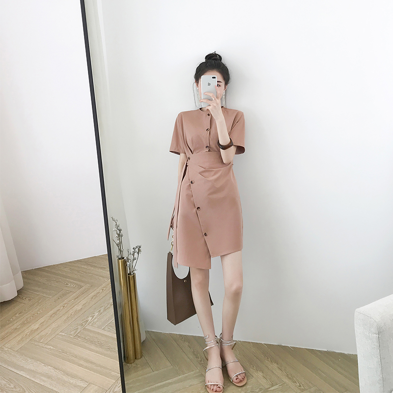MUKOKÀäµ·çÁ¬ÒÂȹŮÏÄ2018пîÐÞÉíÏÔÊÝÆøÖÊÖг¤¿î²»¹æÔòȹ×Ó