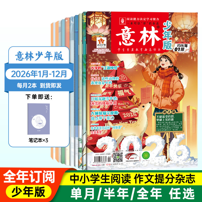 2025-2026意林少年版初中生素质教育励志读本杂志期刊多年点中小升初及中考阅读理解作文题故事文学性培养想象表达创新写作能力书