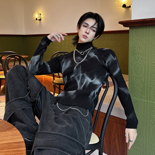 杨一帆潮牌针织衫男款秋季新款韩版休闲潮流ins长袖打底衣打底衫