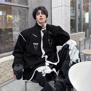 杨一帆潮牌毛衣男士2025新款秋冬季新款韩版慵懒风轻奢百搭线衣