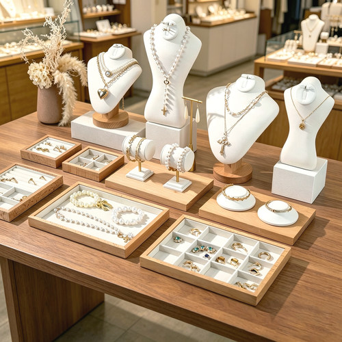实木手串项链首饰展示架托盘直播摆货台饰品店珠宝展示道具陈列架
