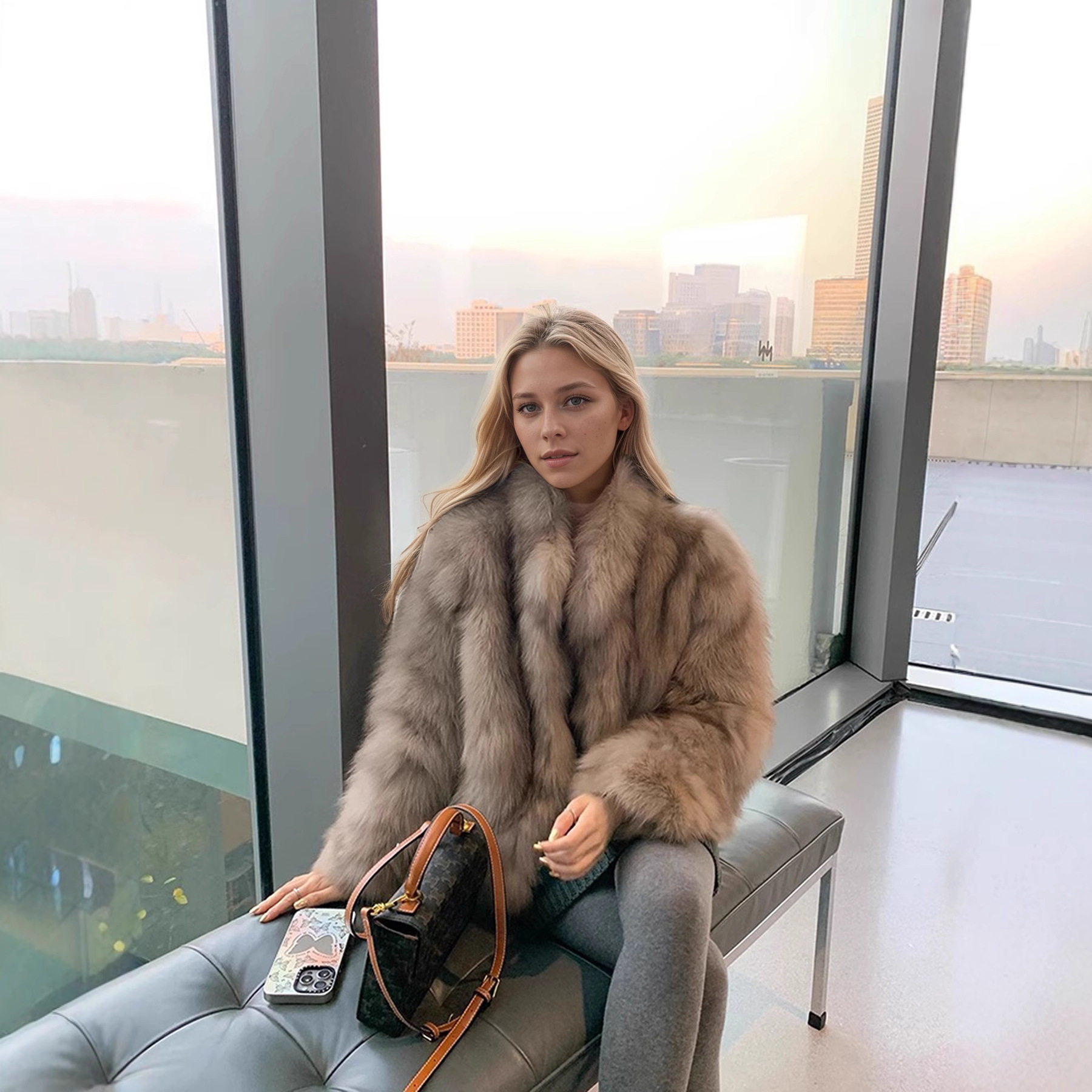 欧美跨境外贸爆款仿狐狸毛皮草外套女新款翻领气质百搭毛茸茸上衣,女装/女士精品,皮草,淘宝优惠券,粉丝福利购,淘宝优惠卷