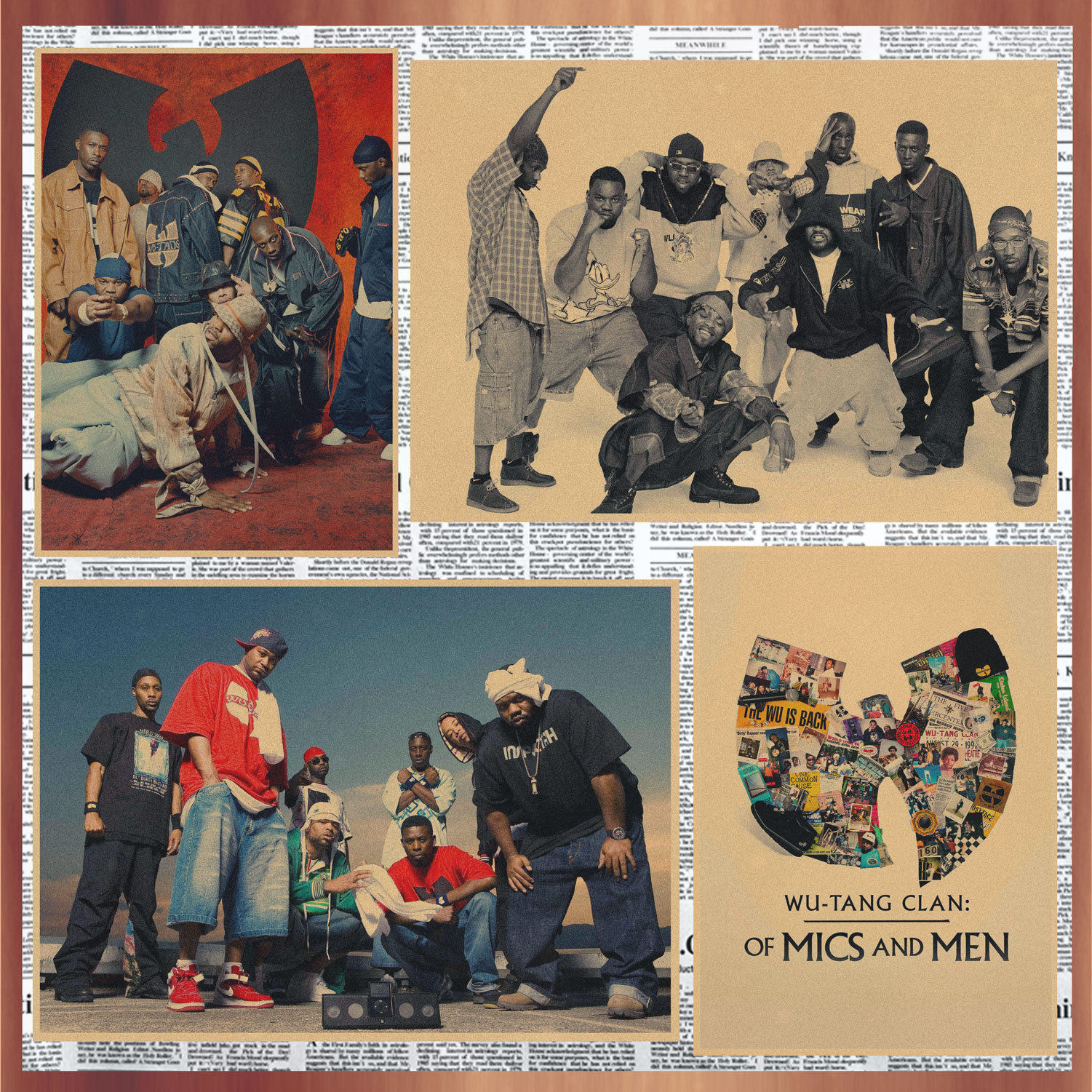 画之佳武当派说唱嘻哈wu tang clan复古牛皮纸海报酒吧咖啡厅墙画