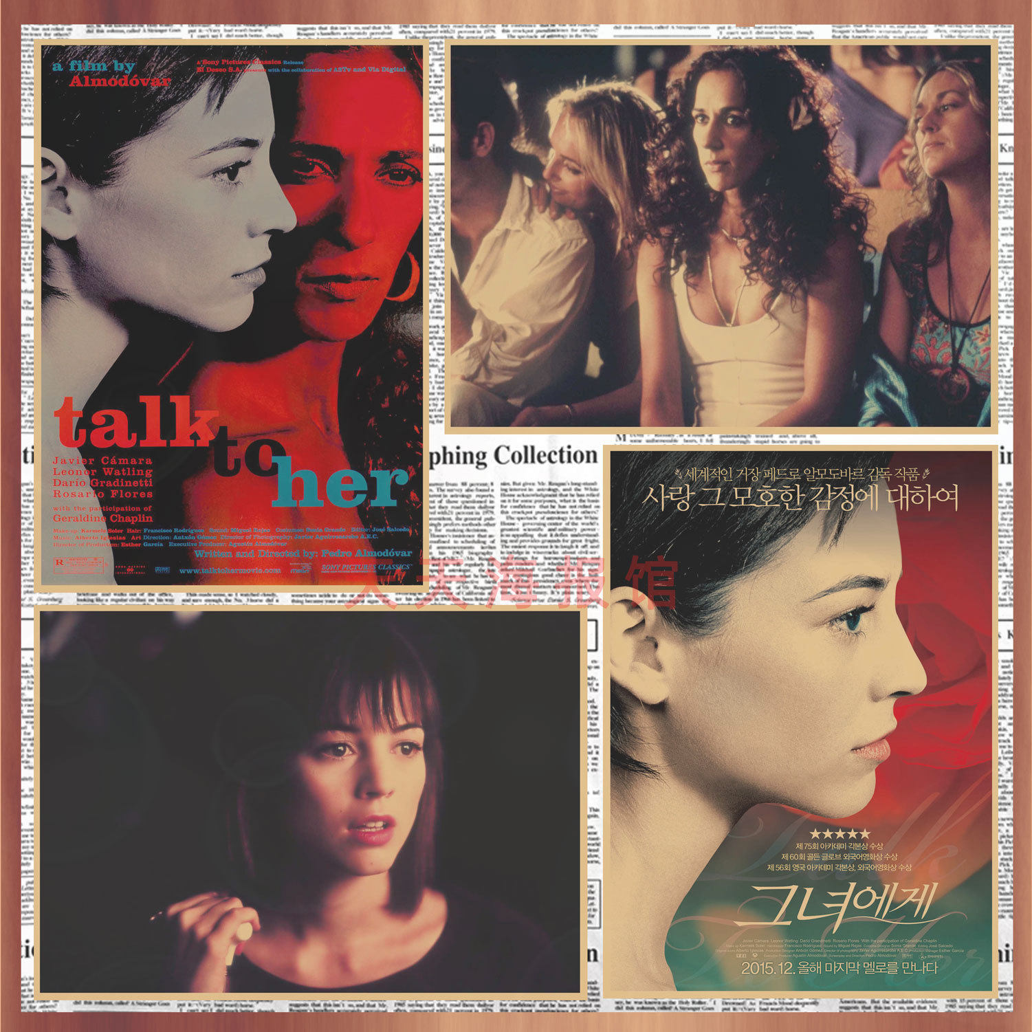 画之佳对她说 talk to her 电影海报 悄悄告诉她 复古牛皮纸装饰