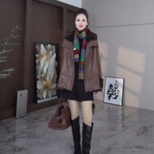 2025新款 花花粉丝专享 皮毛一体外套女大毛领真皮草高端505