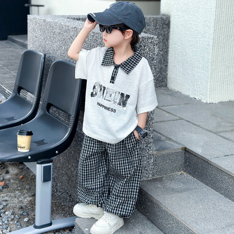男童夏款polo衫套装2026新款酷帅男宝短袖衣服儿童夏天韩版两件套