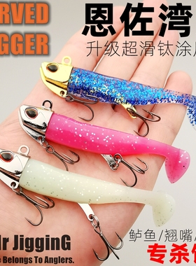 路亚弯刀假饵软饵包铅鱼钓海鲈鱼翘嘴鳡鱼软虫湾小刀大铅头钩套装