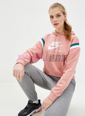 酷动城 Nike Sportswear Heritag女式宽松连帽套头运动卫衣CU5924