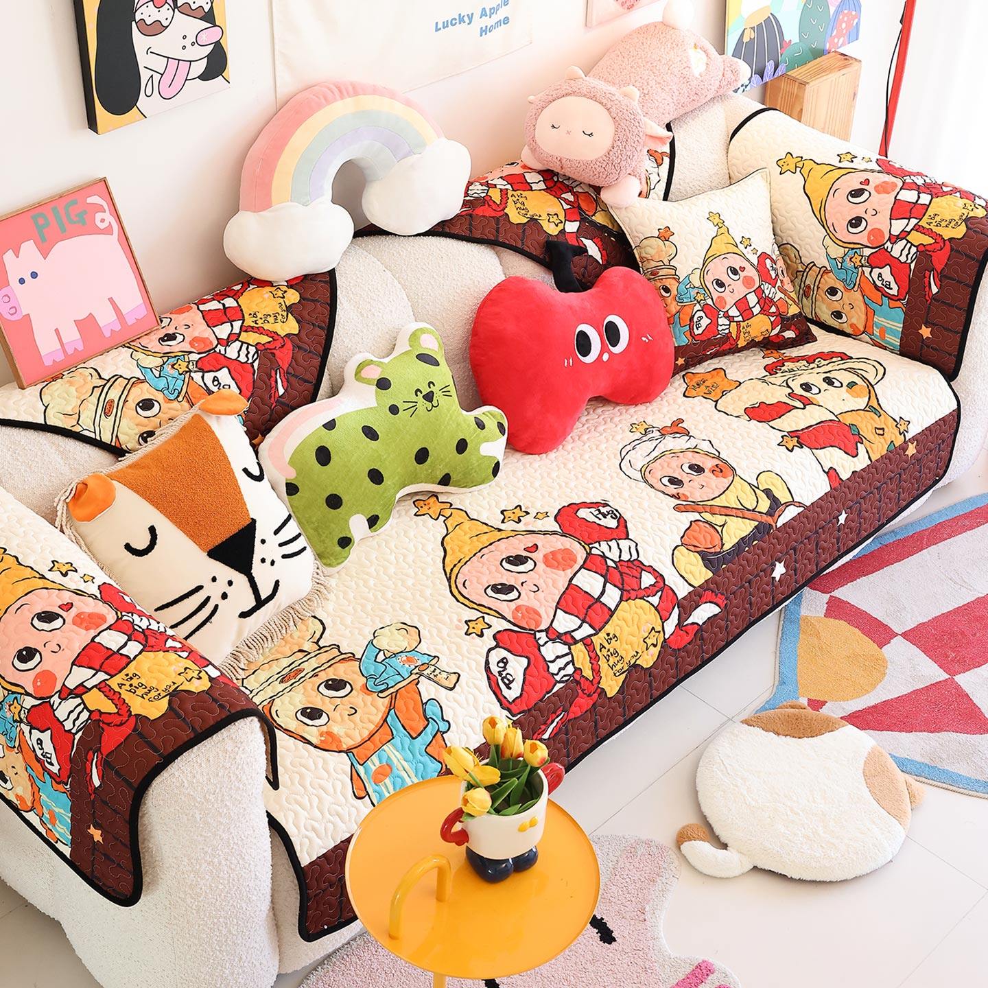 卡通潮玩星星人可爱氛围感沙发垫